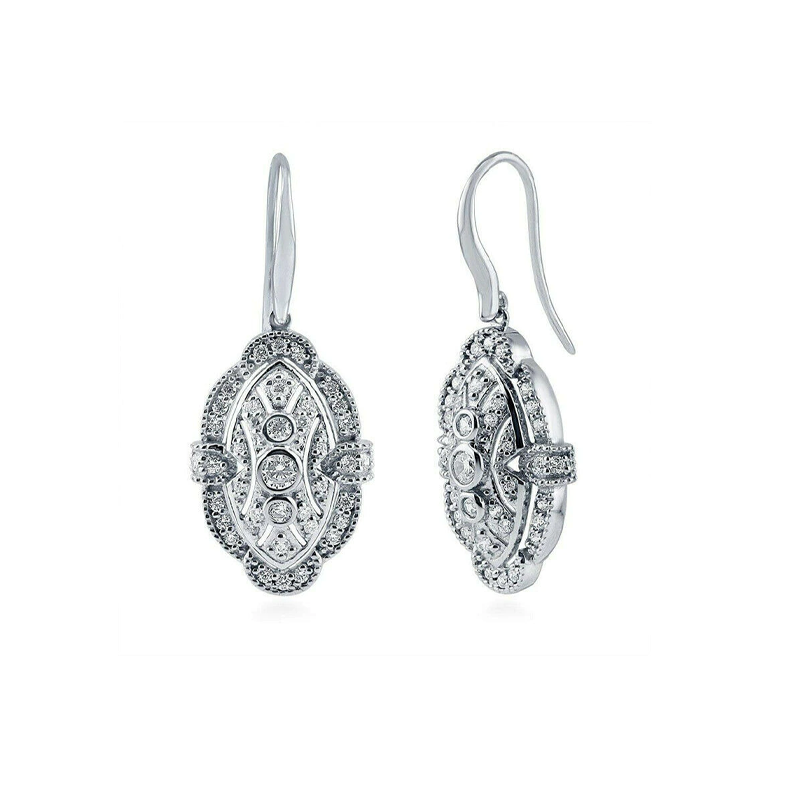 Princess Cut Zirconia Hook Dangle Earring
