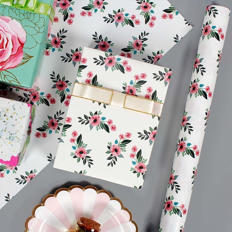 Ose Peony Delicate Flower Decoration Wrapping Paper