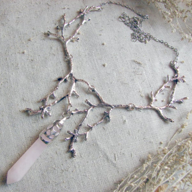 Crystal Branches Necklace - Cool Crow