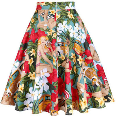 Runway Cotton Retro Swing Umbrella Skirts - Cool Crow