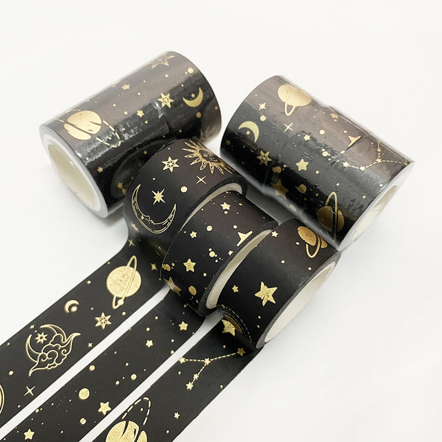 The Sea! The Stars! The Glory! of a beautiful journal, planner or card. 3 Piece Set of Gold Stamped Washi Tape